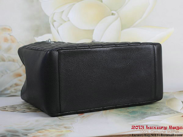 Chanel A50995 Black Original Cannage Leather Shoulder Bag Silver Chanel A50995 Black Original Cannage Leather Shoulder Bag Silver