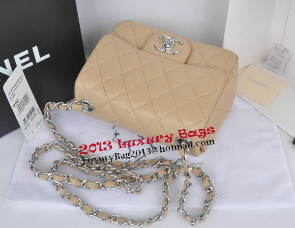 Chanel mini Classic Flap Bag Apricot Original Sheekskin CHA1115 Silver Chanel mini Classic Flap Bag Apricot Original Sheekskin CHA1115 Silver