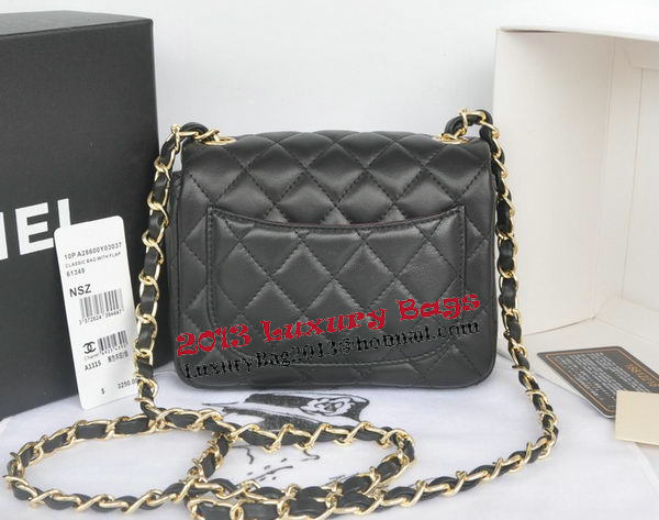 Chanel mini Classic Flap Bag Black Original Sheekskin CHA1115 Gold Chanel mini Classic Flap Bag Black Original Sheekskin CHA1115 Gold