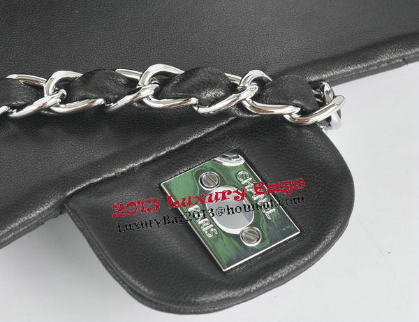 Chanel mini Classic Flap Bag Black Original Sheekskin CHA1115 Silver Chanel mini Classic Flap Bag Black Original Sheekskin CHA1115 Silver