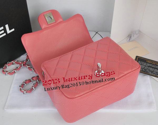 Chanel mini Classic Flap Bag Pink Original Sheekskin CHA1115 Silver Chanel mini Classic Flap Bag Pink Original Sheekskin CHA1115 Silver