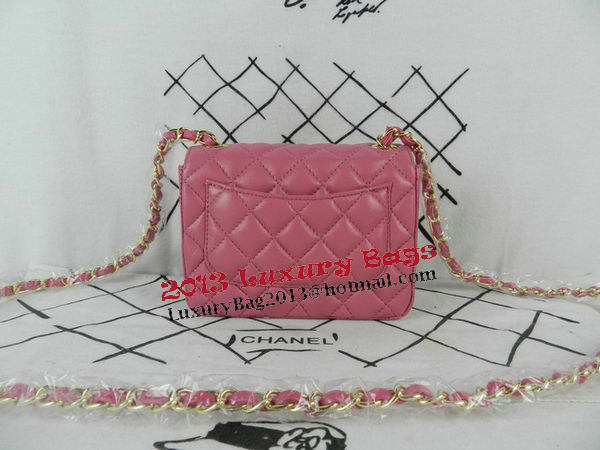 Chanel mini Classic Flap Bag Peach Sheekskin CHA1115 Gold Chanel mini Classic Flap Bag Peach Sheekskin CHA1115 Gold