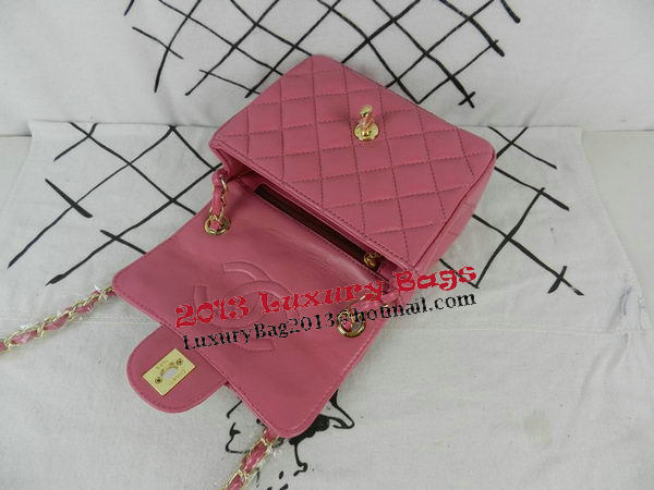 Chanel mini Classic Flap Bag Peach Sheekskin CHA1115 Gold Chanel mini Classic Flap Bag Peach Sheekskin CHA1115 Gold