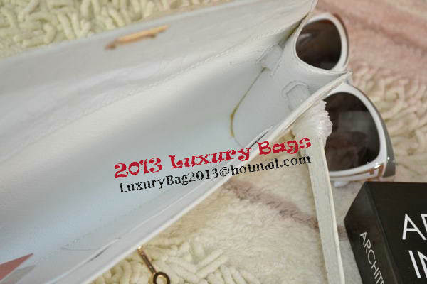 Hermes Kelly Clutch Bag Croco Leather K31 White Hermes Kelly Clutch Bag Croco Leather K31 White