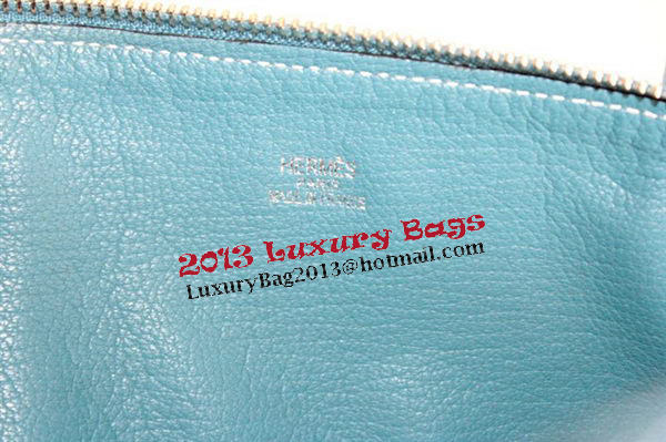 Hermes Bolide 37CM Calfskin Leather Tote Bags H509084 Blue Hermes Bolide 37CM Calfskin Leather Tote Bags H509084 Blue