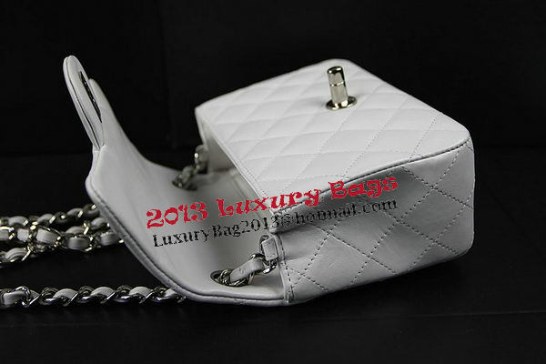 Chanel Classic MINI Flap Bag OffWhite Original Sheep Leather CF1115 Silver Chanel Classic MINI Flap Bag OffWhite Original Sheep Leather CF1115 Silver