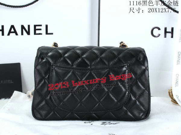 Chanel Classic Flap Bags Sheepskin Leather A1116 Black Chanel Classic Flap Bags Sheepskin Leather A1116 Black