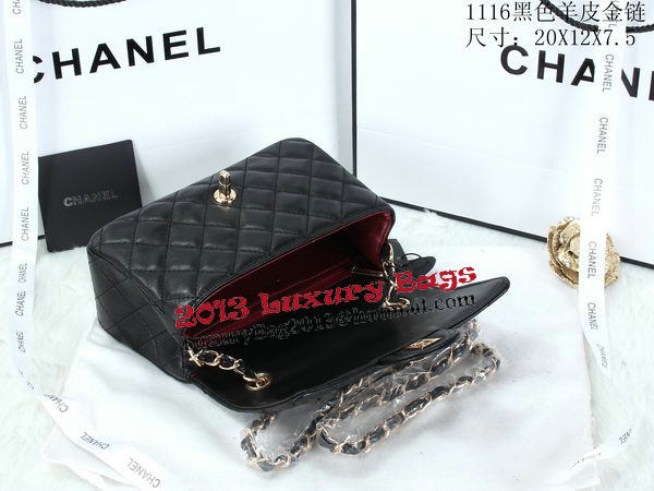 Chanel Classic Flap Bags Sheepskin Leather A1116 Black Chanel Classic Flap Bags Sheepskin Leather A1116 Black