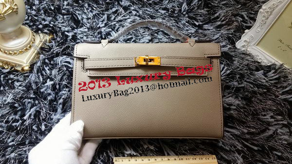 Hermes MINI Kelly 22cm Tote Bag Calf Leather K011 Grey Hermes MINI Kelly 22cm Tote Bag Calf Leather K011 Grey