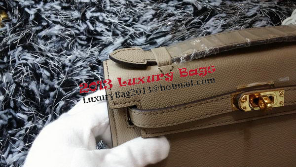 Hermes MINI Kelly 22cm Tote Bag Calf Leather K011 Grey Hermes MINI Kelly 22cm Tote Bag Calf Leather K011 Grey