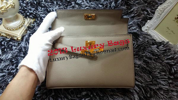 Hermes MINI Kelly 22cm Tote Bag Calf Leather K011 Grey Hermes MINI Kelly 22cm Tote Bag Calf Leather K011 Grey