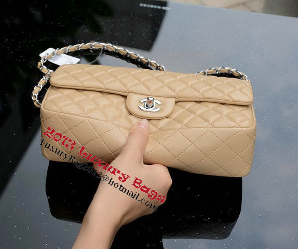 Chanel 2.55 Series Flap Bag Apricot Sheepskin Leather A37586 Silver Chanel 2.55 Series Flap Bag Apricot Sheepskin Leather A37586 Silver
