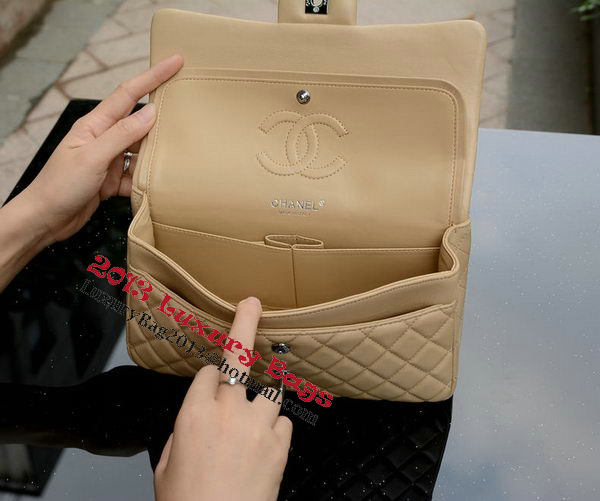 Chanel 2.55 Series Flap Bag Apricot Sheepskin Leather A37586 Silver Chanel 2.55 Series Flap Bag Apricot Sheepskin Leather A37586 Silver