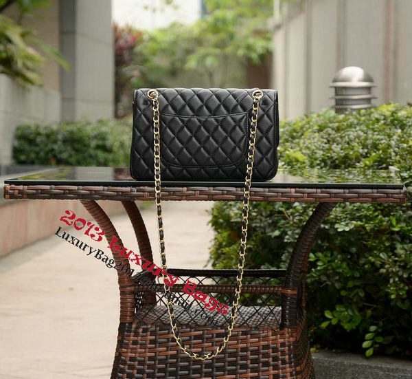 Chanel 2.55 Series Flap Bag Black Sheepskin Leather A1112 Gold Chanel 2.55 Series Flap Bag Black Sheepskin Leather A1112 Gold