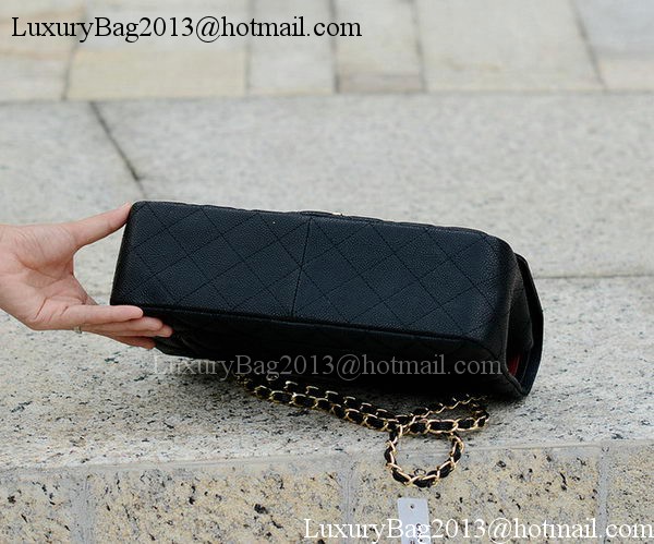 Chanel Jumbo Classic Black Cannage Pattern Flap Bag A58600 Gold Chanel Jumbo Classic Black Cannage Pattern Flap Bag A58600 Gold