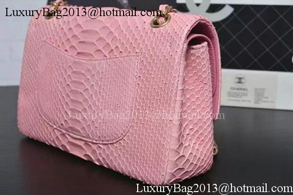 Chanel 2.55 Series Flap Bags Sakura Pink Original Python Leather A1112SA Gold Chanel 2.55 Series Flap Bags Sakura Pink Original Python Leather A1112SA Gold