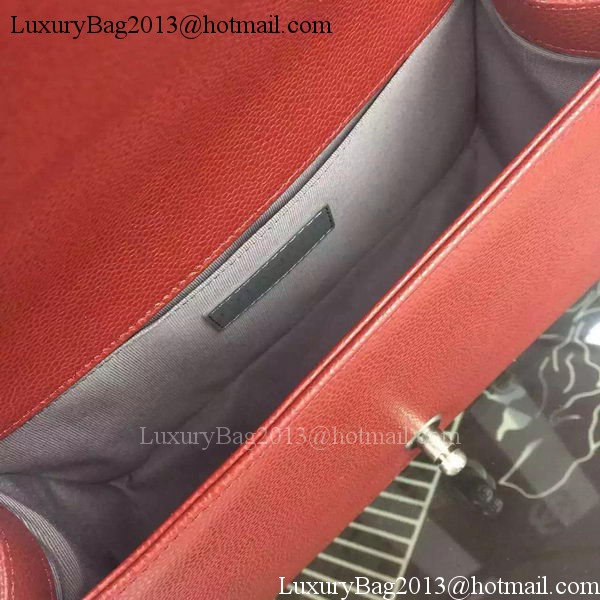 Chanel Boy Flap Shoulder Bag Burgundy Original Calfskin Leather A8708 Silver Chanel Boy Flap Shoulder Bag Burgundy Original Calfskin Leather A8708 Silver