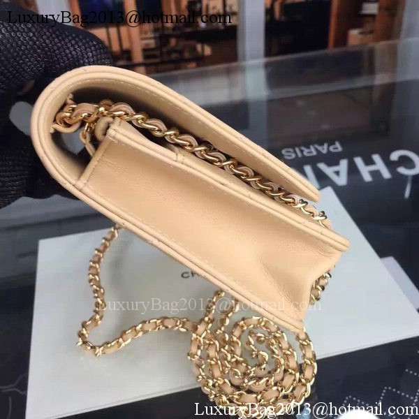 Chanel WOC mini Flap Bag Apricot Sheepskin A5373 Gold Chanel WOC mini Flap Bag Apricot Sheepskin A5373 Gold