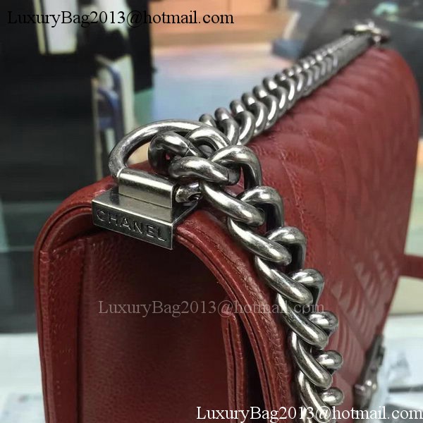 Boy Chanel Flap Bags Original Wine Cannage Pattern A67088 Silver Boy Chanel Flap Bags Original Wine Cannage Pattern A67088 Silver