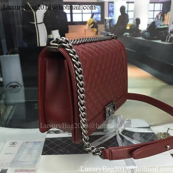 Boy Chanel Flap Bags Original Wine Cannage Pattern A67088 Silver Boy Chanel Flap Bags Original Wine Cannage Pattern A67088 Silver