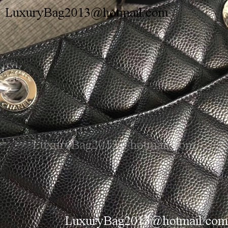 Chanel LE Boy Grand Shopping Tote Bag GST Black Cannage Pattern A50995 Silver Chanel LE Boy Grand Shopping Tote Bag GST Black Cannage Pattern A50995 Silver