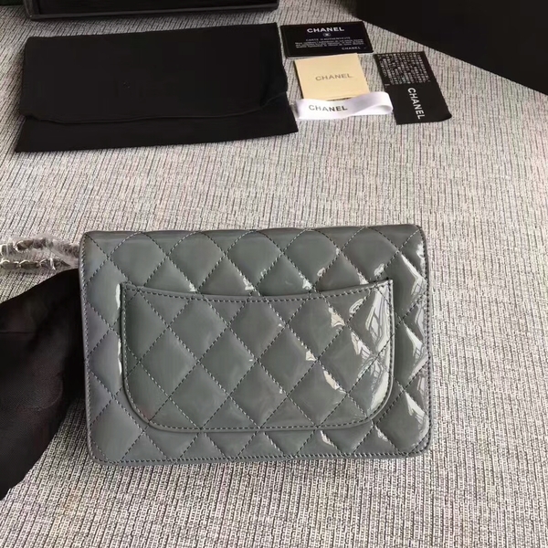 Chanel WOC Flap Bag Patent Leather A33814C Grey Chanel WOC Flap Bag Patent Leather A33814C Grey