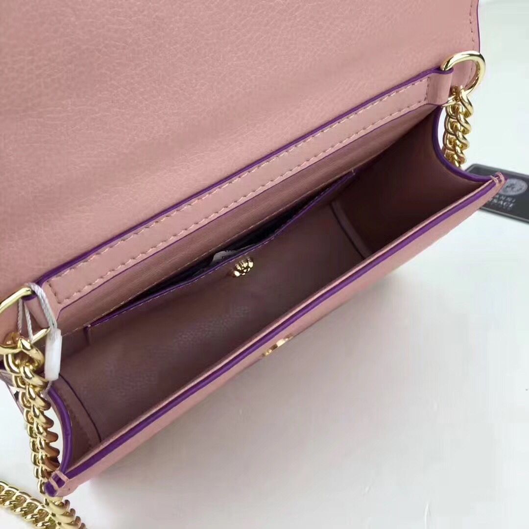 Versace 2017 Calfskin Leather Shoulder Bag 7203 Pink Versace 2017 Calfskin Leather Shoulder Bag 7203 Pink