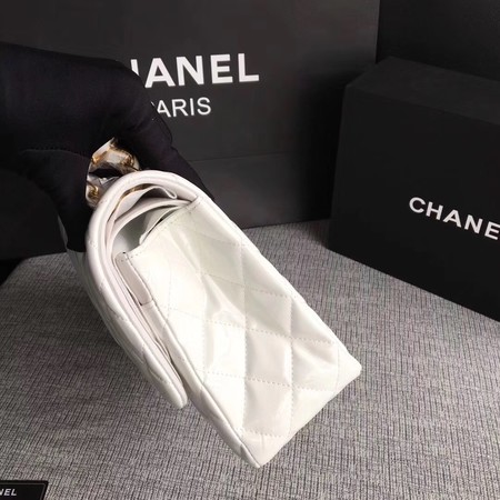 Chanel Classic Flap Bag Original Leather A1113 White Chanel Classic Flap Bag Original Leather A1113 White
