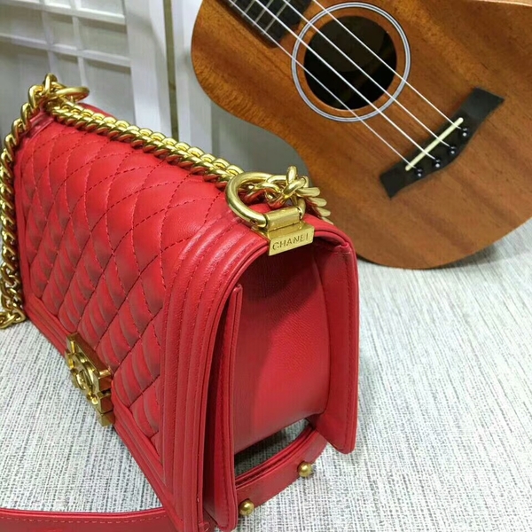 Boy Chanel Flap Shoulder Bag Sheepskin Leather 67086A Red Boy Chanel Flap Shoulder Bag Sheepskin Leather 67086A Red