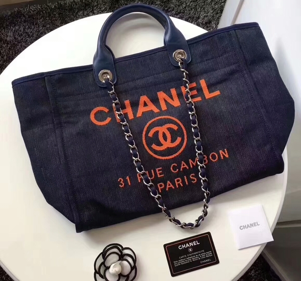 Chanel Medium Original Canvas Leather Tote Shopping Bag 66941F Chanel Medium Original Canvas Leather Tote Shopping Bag 66941F
