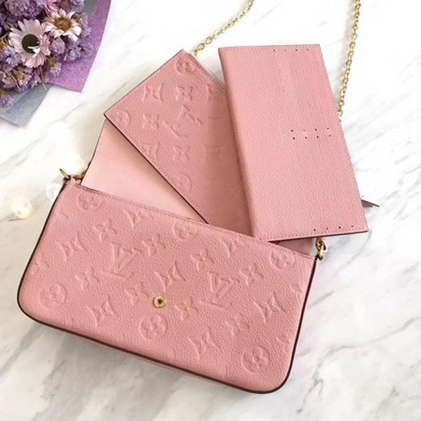 Louis Vuitton Monogram Empreinte POCHETTE FeLICIE M64064 Pink Louis Vuitton Monogram Empreinte POCHETTE FeLICIE M64064 Pink