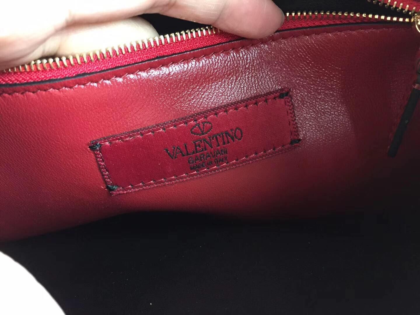Valentino Starry Series Shopping Bag Original Sheepskin Leather 0346 Black Valentino Starry Series Shopping Bag Original Sheepskin Leather 0346 Black