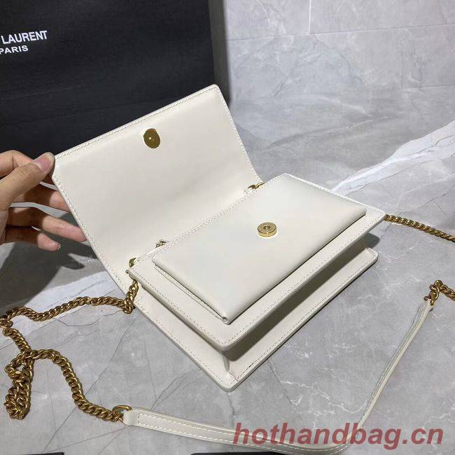 Yves Saint Laurent Calfskin Leather Shoulder Bag Y533036 White&gold-Tone Metal Yves Saint Laurent Calfskin Leather Shoulder Bag Y533036 White&gold-Tone Metal