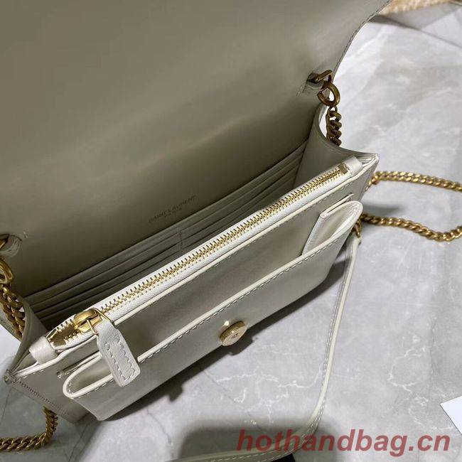 Yves Saint Laurent Calfskin Leather Shoulder Bag Y533036 White&gold-Tone Metal Yves Saint Laurent Calfskin Leather Shoulder Bag Y533036 White&gold-Tone Metal