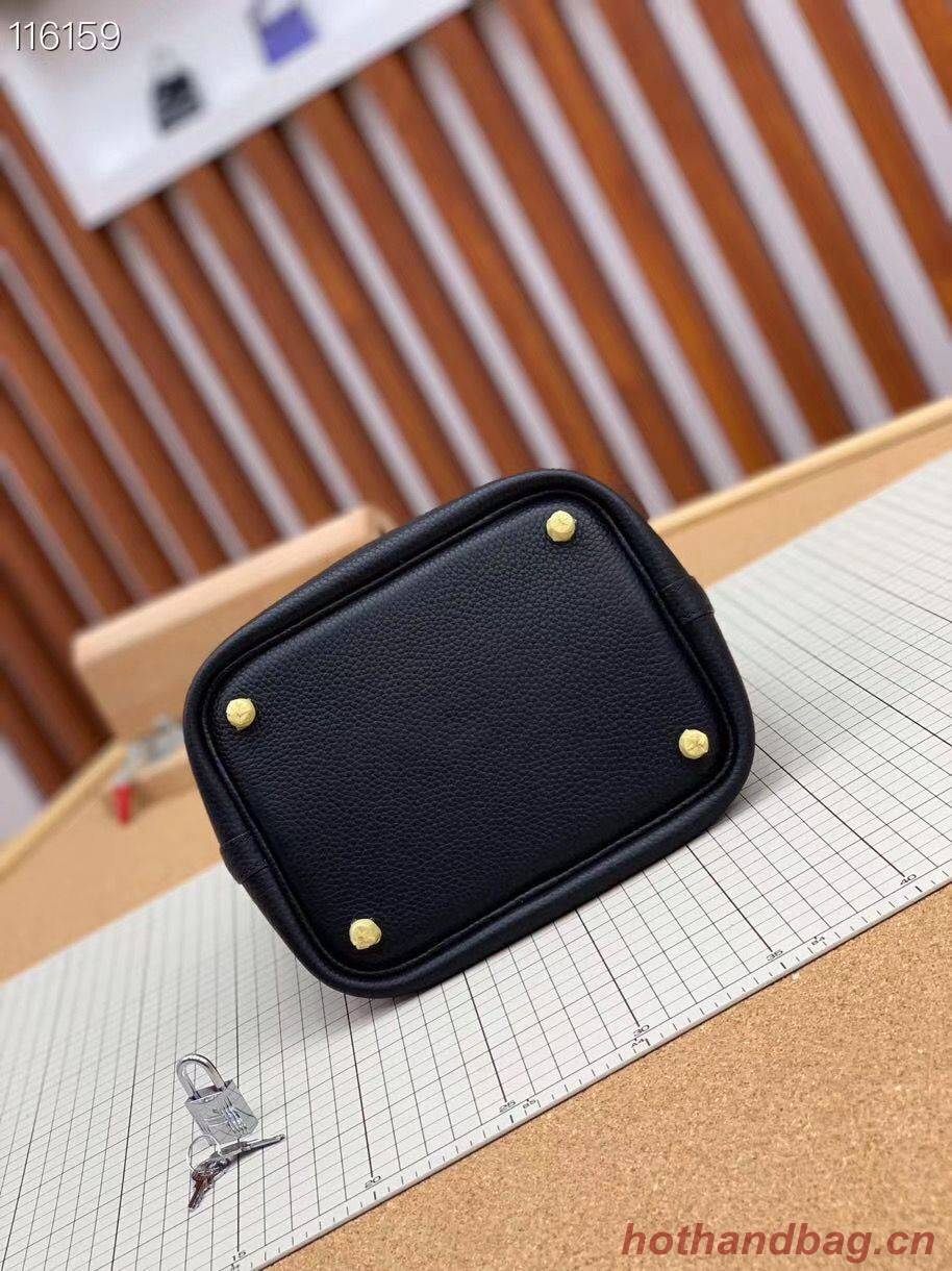 Hermes Picotin Lock 22cm Bags Original Litchi Leather HPL1048 Black Hermes Picotin Lock 22cm Bags Original Litchi Leather HPL1048 Black