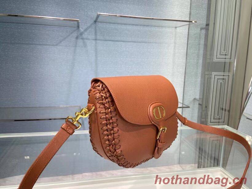 MEDIUM DIOR BOBBY BAG Dark Tan Grained Calfskin with Whipstitched Seams M9319U MEDIUM DIOR BOBBY BAG Dark Tan Grained Calfskin with Whipstitched Seams M9319U