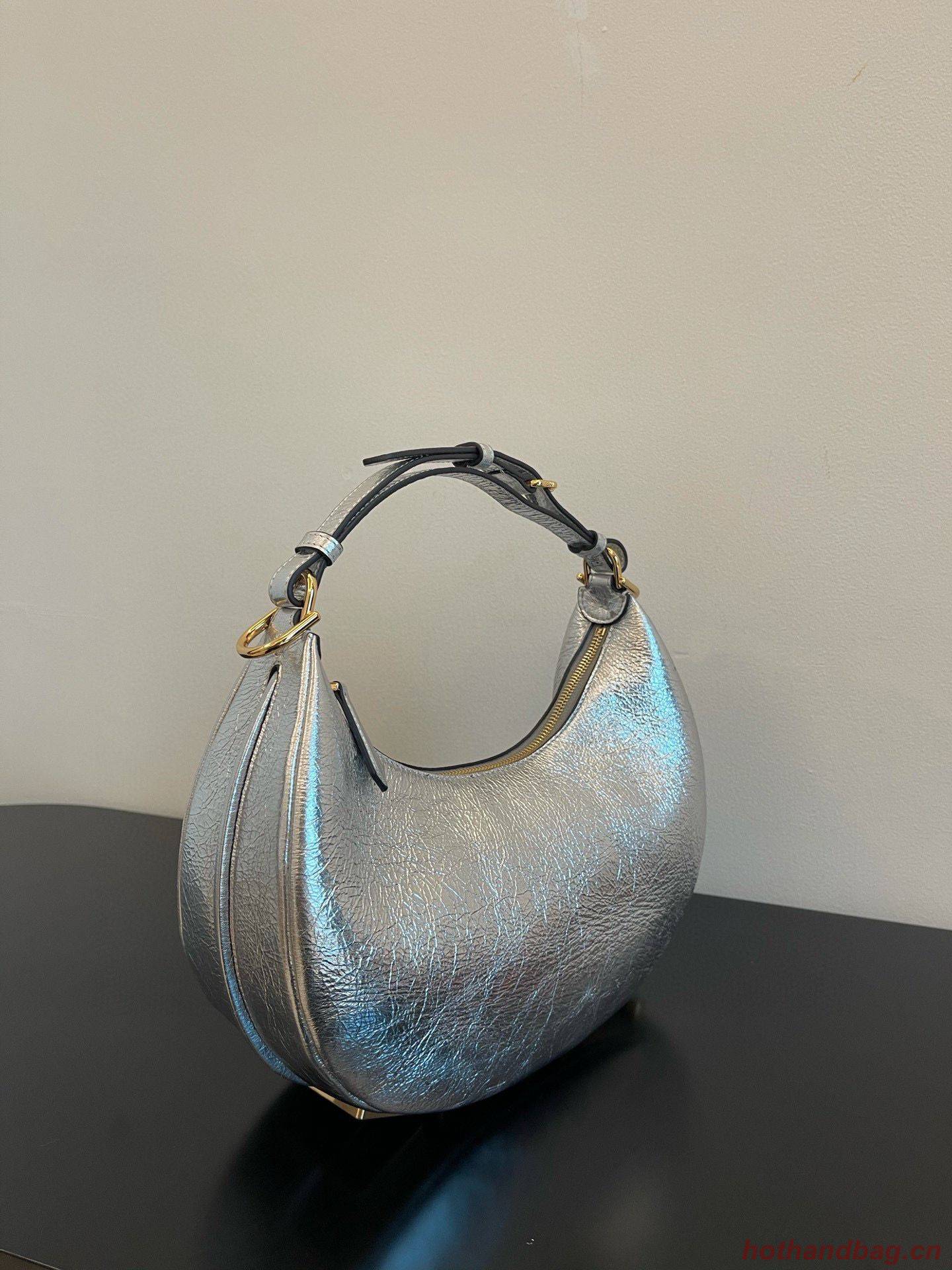 Fendi Praphy Original Leather Big Logo Bag 80056M Silver Fendi Praphy Original Leather Big Logo Bag 80056M Silver