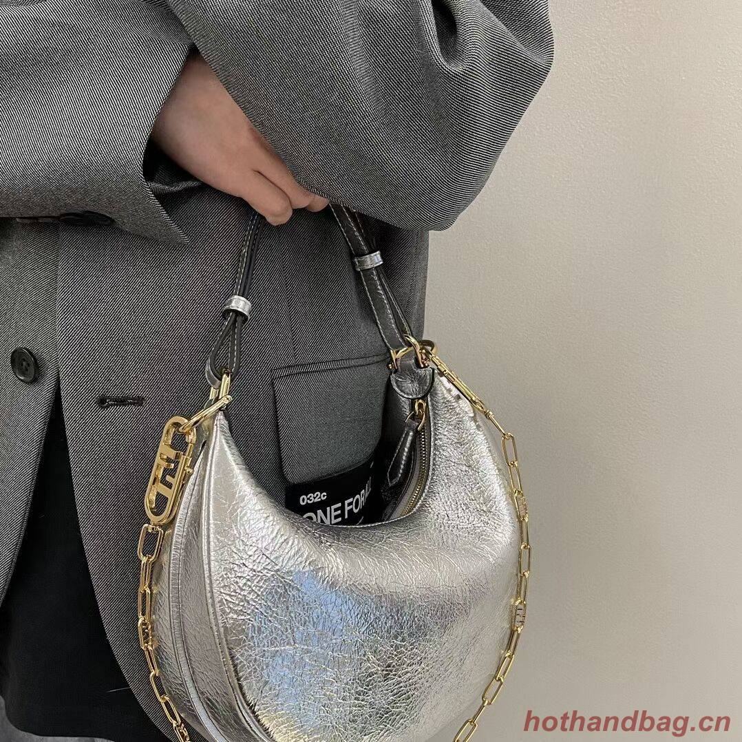 Fendigraphy Small Silver laminated leather bag 8BR798A Fendigraphy Small Silver laminated leather bag 8BR798A