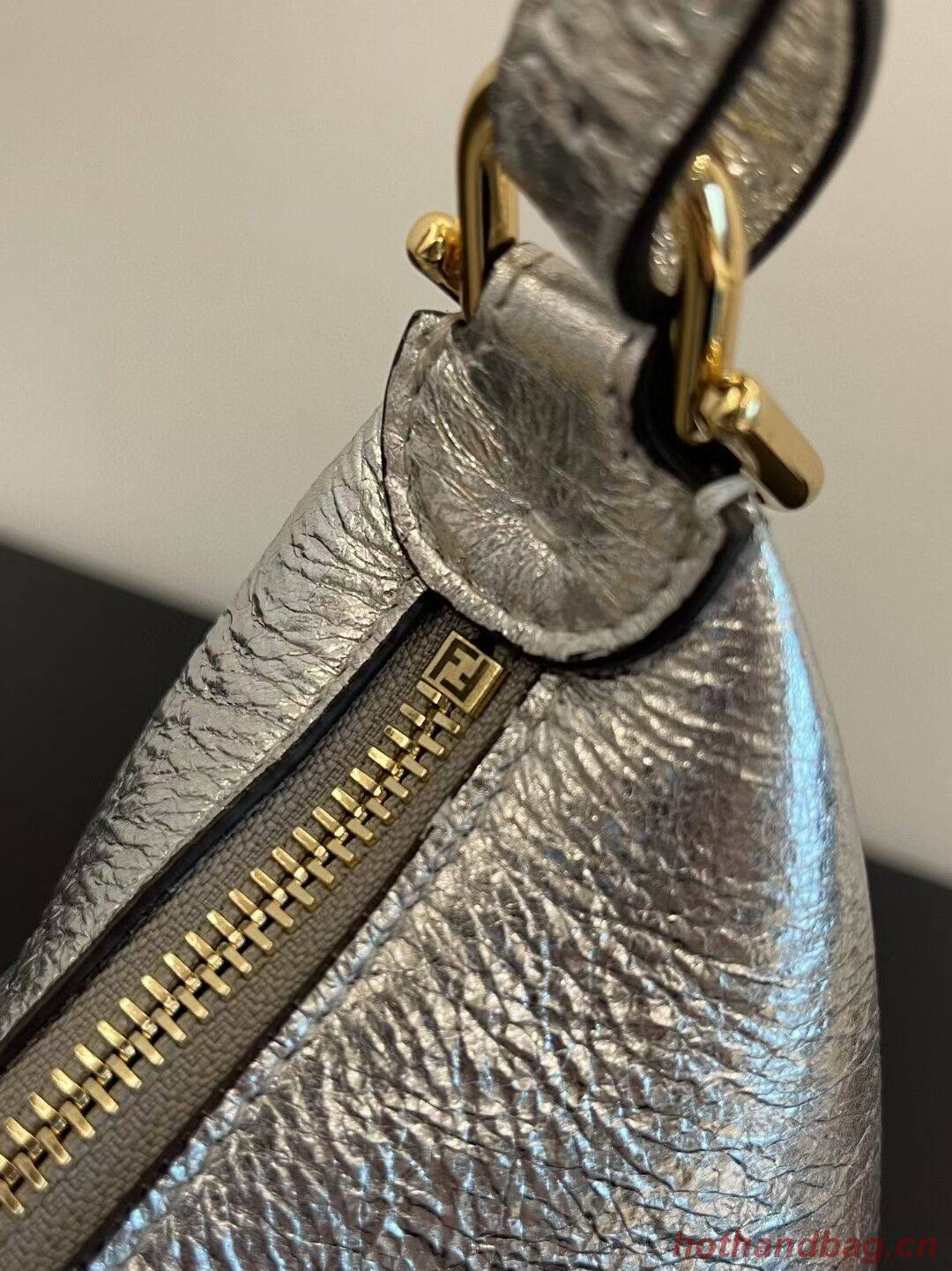 Fendigraphy Small Silver laminated leather bag 8BR798A Fendigraphy Small Silver laminated leather bag 8BR798A
