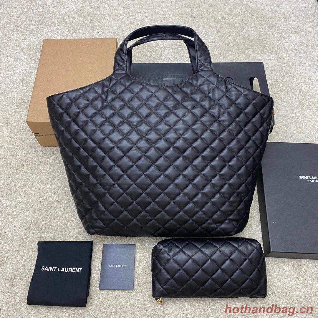 Yves Saint Laurent ICARE MAXI SHOPPING BAG IN QUILTED LAMBSKIN 698651 Black Yves Saint Laurent ICARE MAXI SHOPPING BAG IN QUILTED LAMBSKIN 698651 Black
