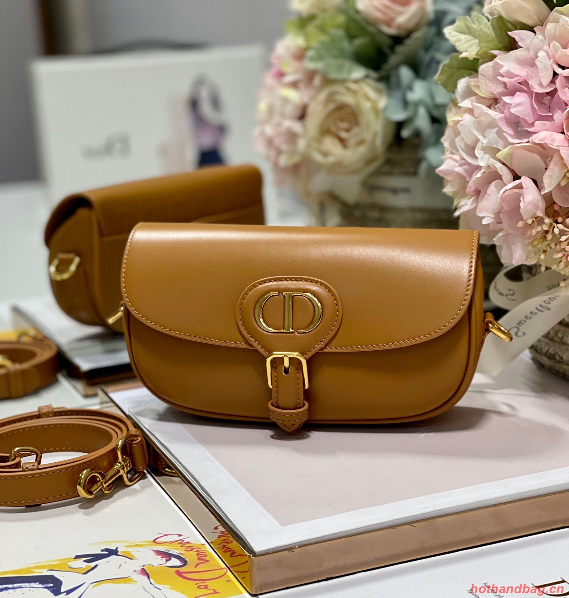 DIOR BOBBY EAST-WEST BAG Box Calfskin M9317S Brown DIOR BOBBY EAST-WEST BAG Box Calfskin M9317S Brown