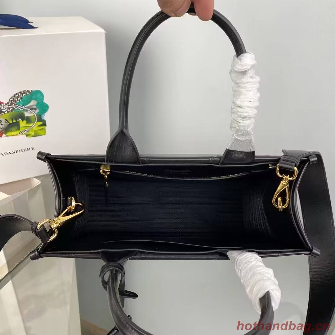 Small leather Prada Symbole bag with topstitching 1HH039 black Small leather Prada Symbole bag with topstitching 1HH039 black
