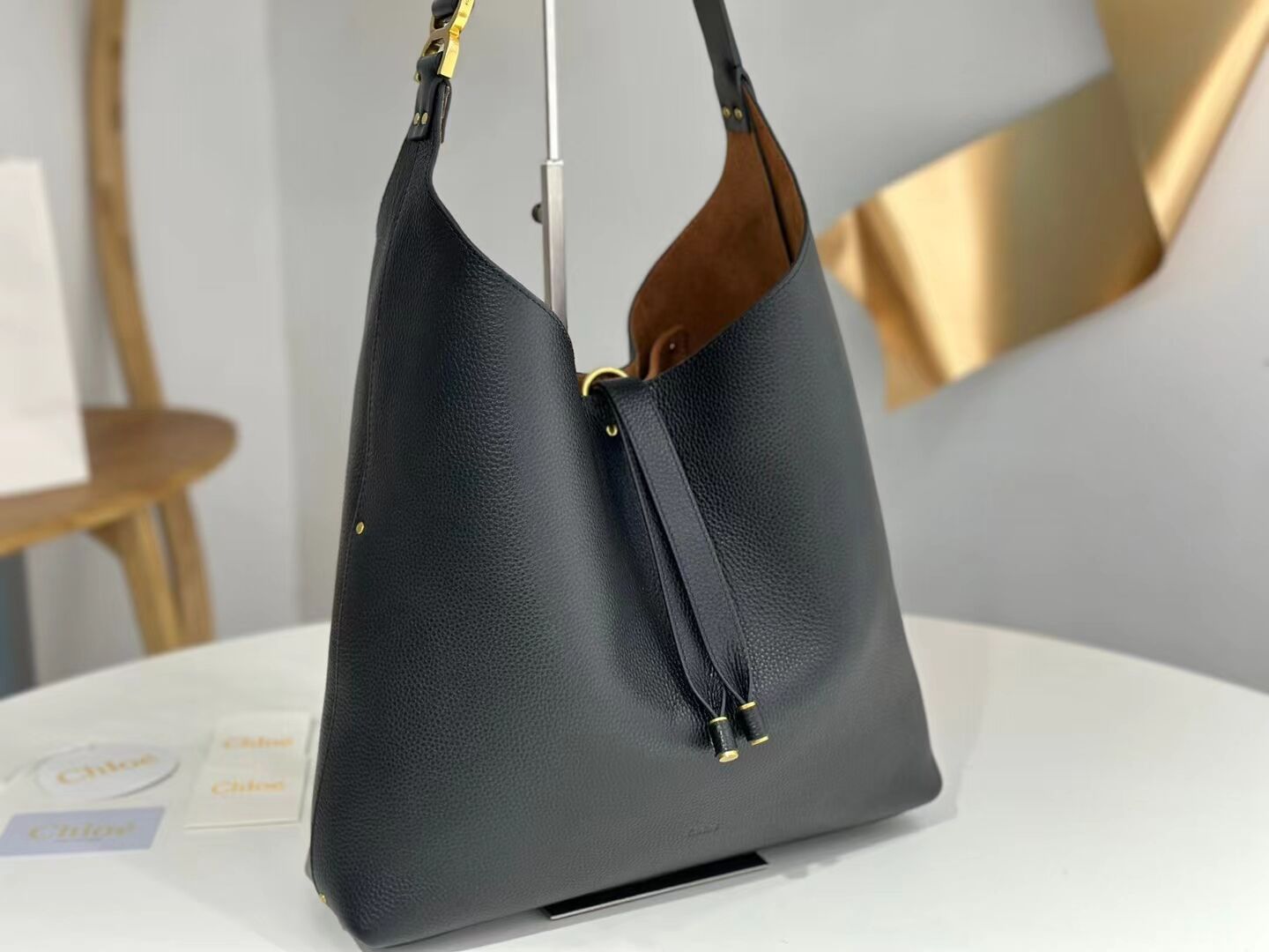 CHLOE leather shoulder bag CL224765 black CHLOE leather shoulder bag CL224765 black