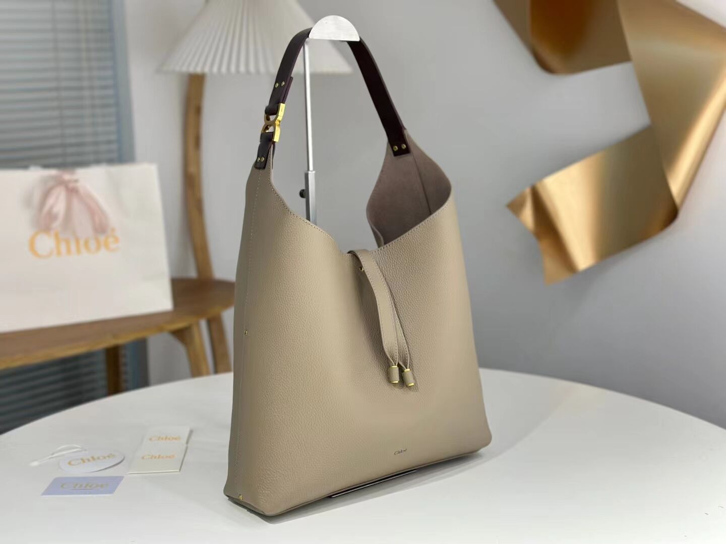 CHLOE leather shoulder bag CL224765 gray CHLOE leather shoulder bag CL224765 gray