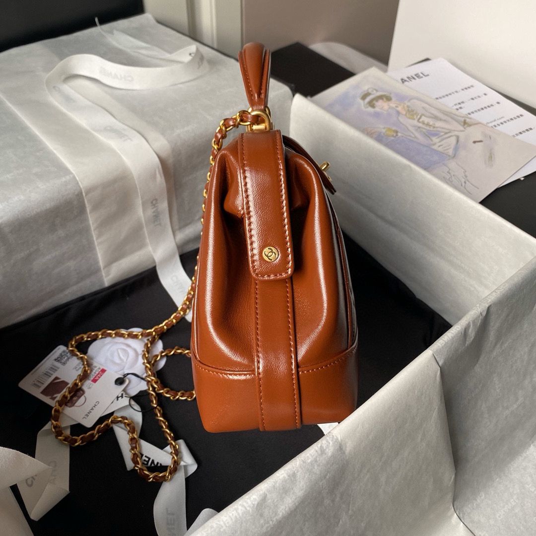 CHANEL 24A TOP HANDLE BAG AS4959 Brown CHANEL 24A TOP HANDLE BAG AS4959 Brown