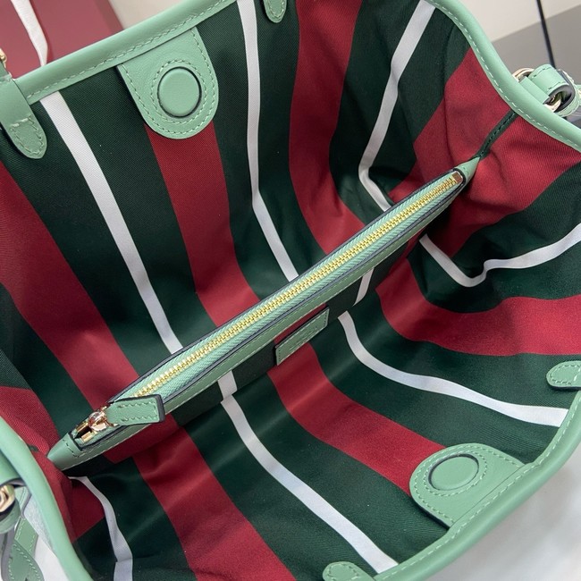 GUCCI GG EMBLEM MEDIUM TOTE BAG 815214 Sage green