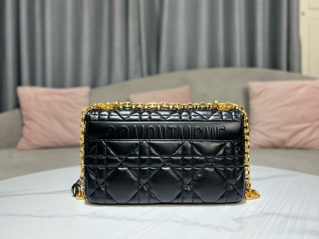 Dior Medium Soft Dior Caro Bag Macrocannage Lambskin M9253UHPA Black