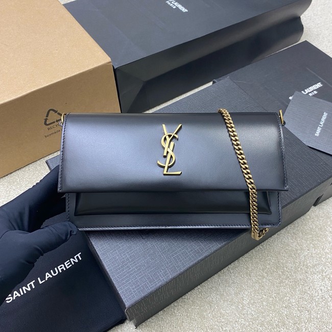 SAINT LAUREN SUNSET CLUTCH IN BOX SAINT LAURENT 810997 NOIR