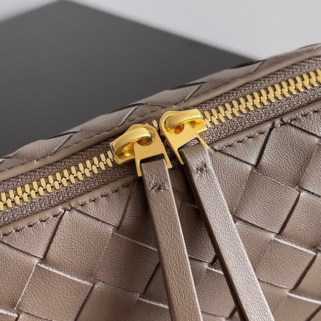 Bottega Veneta Intrecciato Concert Pouch 794258 dark gray