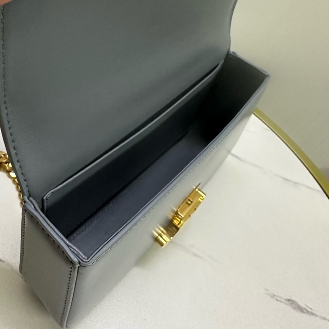 Celine CHAIN SHOULDER BAG TRIOMPHE IN SHINY CALFSKIN 197992 gray